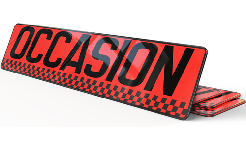Cache plaque d'immatriculation Occasion Rouge damier Noir