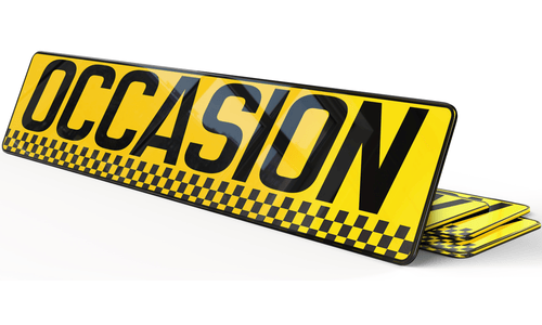 Cache plaque d'immatriculation Occasion Jaune damier