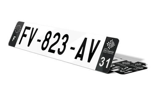 Plaque d'immatriculations noires Haute-Garonne 31