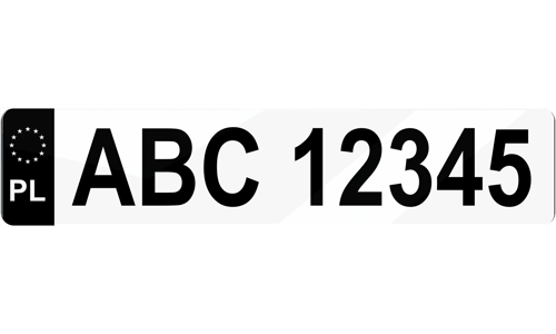 Plaque Immatriculation Pologne Noire