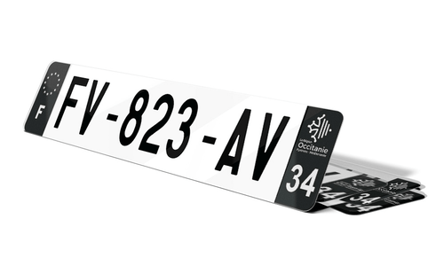 Plaque d'immatriculations noires Hérault 34