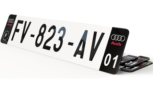 Plaque immatriculation Noire Eurofrance Audi