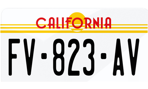 Plaque immatriculation Californie USA 30x15cm