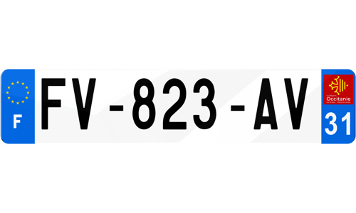 Plaque d'immatriculations Haute-Garonne 31