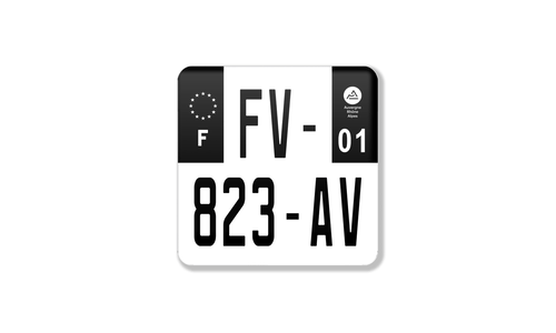 Plaque immatriculation Moto enduro Noire 10x10cm
