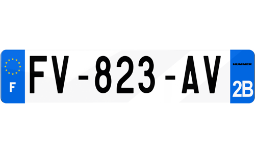 Plaque d'immatriculation HUMMER
