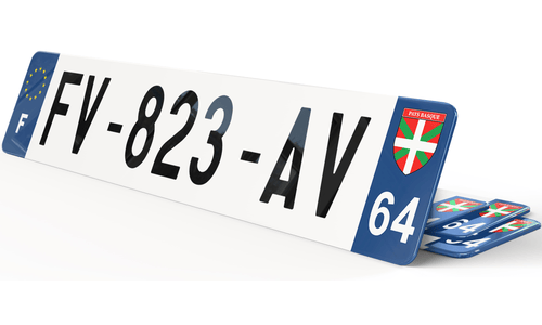 Plaque immatriculation Blason Basque