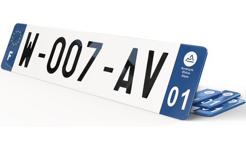 Plaque immatriculation W Garage Bleu Marine