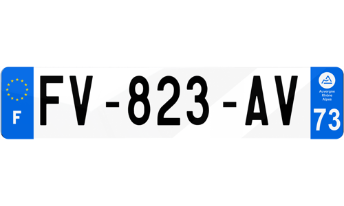 Plaque d'immatriculations Savoie 73