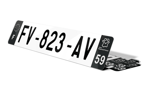 Plaque d'immatriculations noires Nord 59