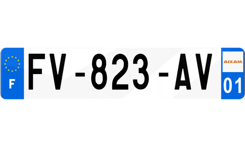 Plaque d'immatriculation AIXAM