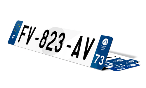 Plaque d'immatriculation fond logo Savoie 73