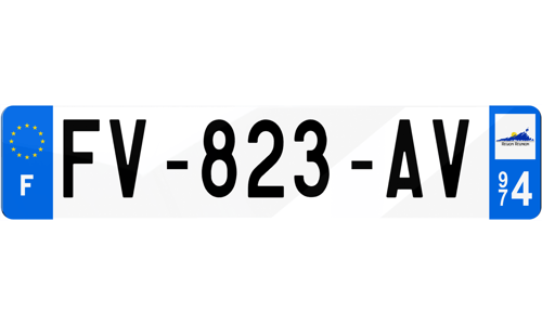 Plaque d'immatriculations La Réunion