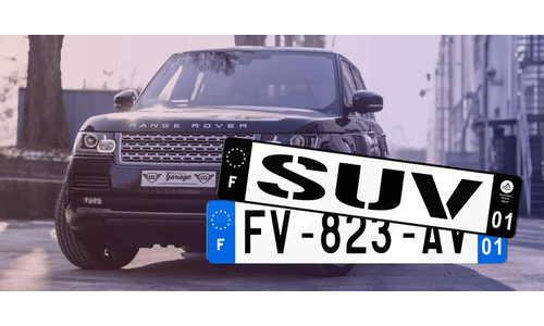 Plaque immatriculation SUV