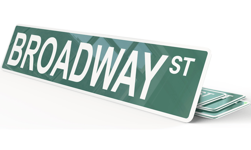 Plaque Panneau Broadway Street personnalisable