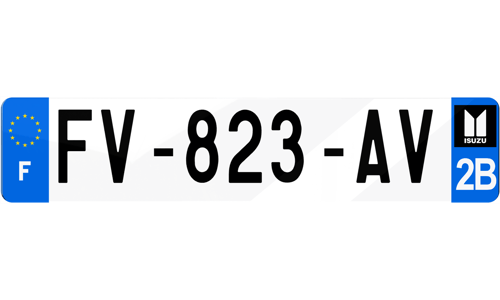 Plaque d'immatriculation ISUZU