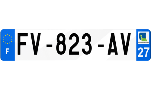 Plaque d'immatriculation Eure 27