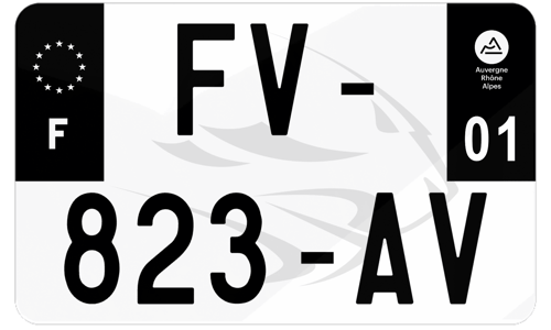 Plaque d'immatriculation moto noire fond logo Aprilia