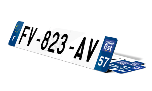 Plaque d'immatriculation fond logo Moselle 57