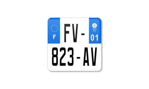 Plaque immatriculation Moto enduro 10x10cm