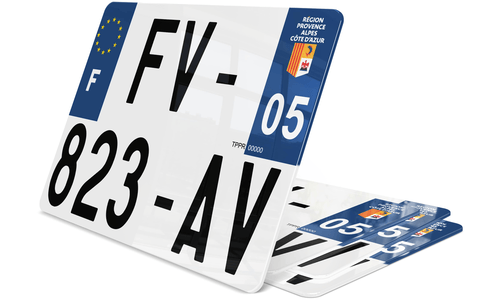 Plaque d'immatriculation 27,5x20 cm Hautes-Alpes 5