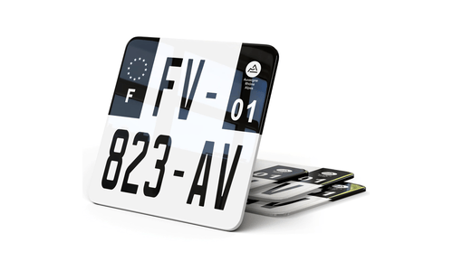 Plaque immatriculation Moto enduro Noire 10x10cm