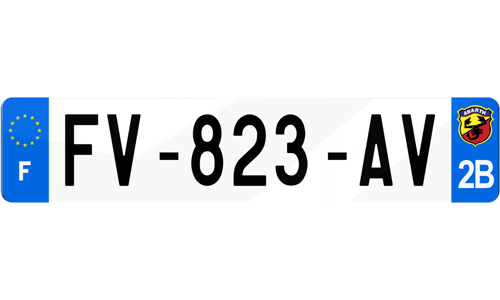 Plaque d'immatriculation ABARTH