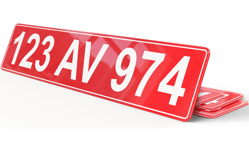 Plaque immatriculation Rouge GEX Zone Franche