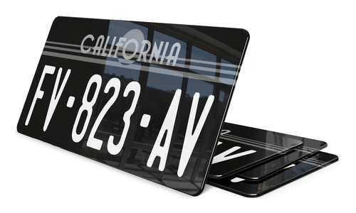 Plaque immatriculation California Noire USA 30x15