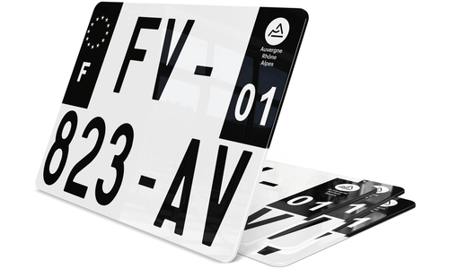 Plaque Immatriculation 4*4 noire arrière