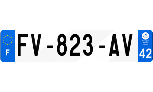 Plaque d'immatriculations Loire 42