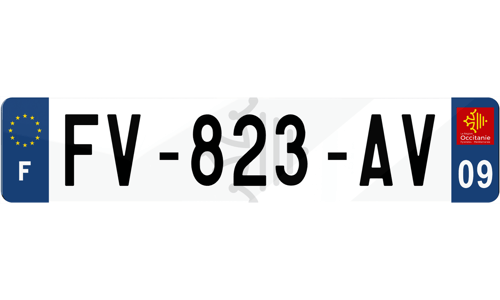 Plaque immatriculation fond logo Occitanie
