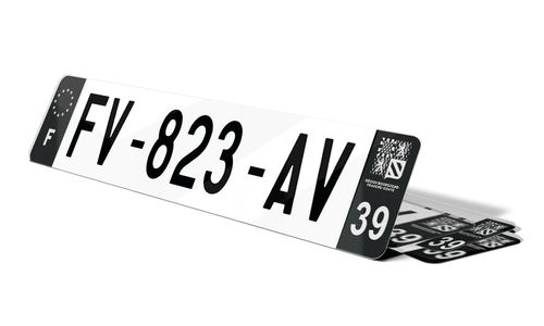 Plaque d'immatriculations noires Jura 39
