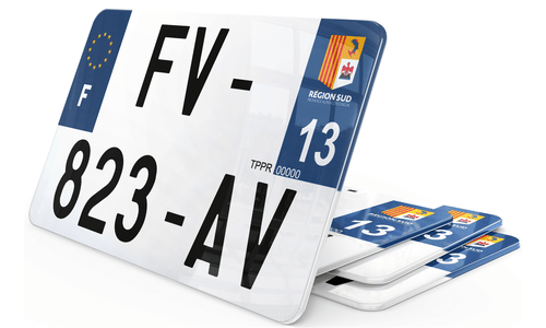 Plaque d'immatriculation moto (21x13) 2023