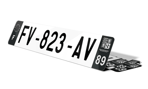 Plaque d'immatriculations noires Yonne 89