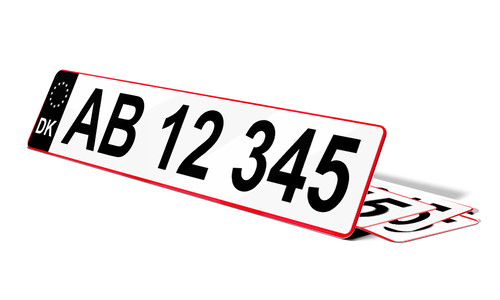 Plaque immatriculation Danemark noire