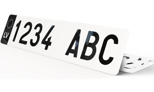 Plaque immatriculation Lettonie LV noire