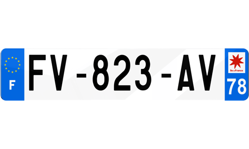 Plaque d'immatriculations Yvelines 78