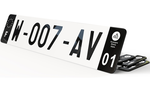 Plaque immatriculation W Garage Noire