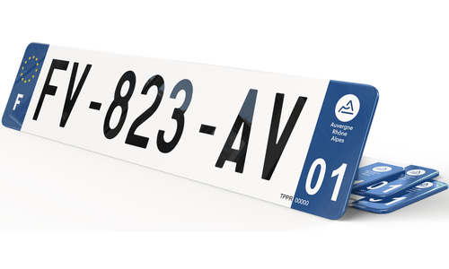 Plaque d'immatriculation auto (52x11) 2024