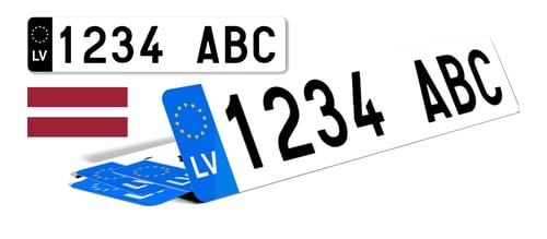 Plaque immatriculation Lettonie LV