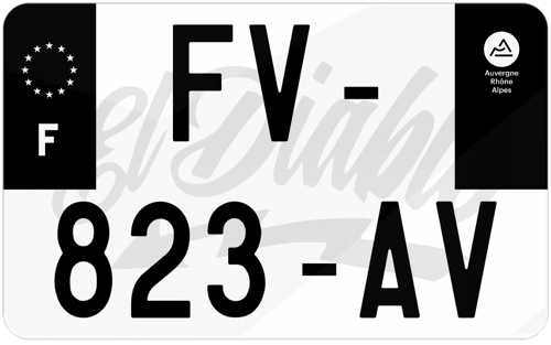 Plaque d'immatriculation moto noire fond logo Fabio Quartararo