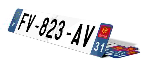 Plaque d'immatriculation fond logo Haute-Garonne 31