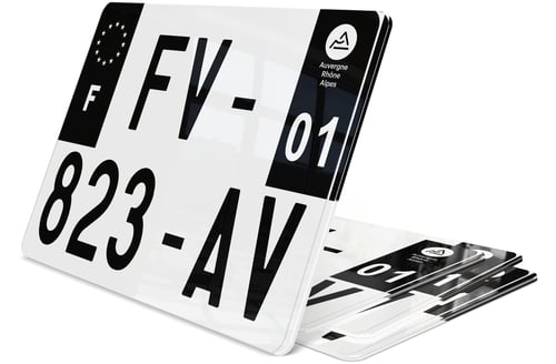 Plaque Immatriculation Moto Noire 17x13 cm petit format