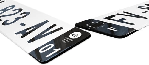 Pack 2 plaques d'immatriculation bandes noires