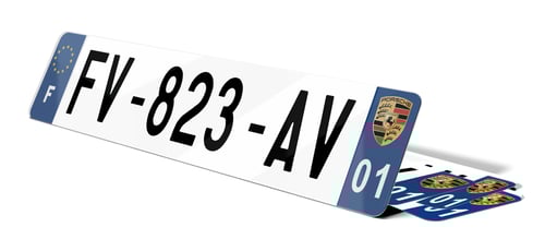 Plaque immatriculation Blason Porsche