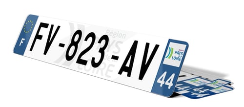 Plaque d'immatriculation fond logo Loire-Atlantique 44