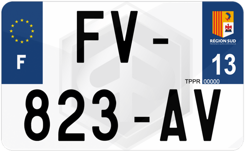 Plaque d'immatriculation moto fond logo Piaggio