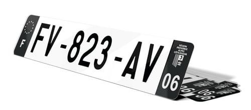Plaque d'immatriculations noires Alpes-Maritimes 6