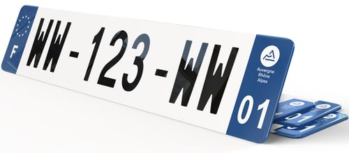 Plaque immatriculation WW provisoire Bleu Marine